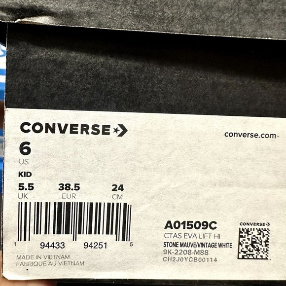 Converse CTAS Eva Lift Hi A01509C Stone Mauve Women - Picture 9 of 9